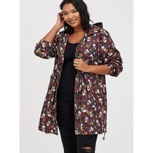 Torrid Longline Rain Jacket Nylon Skull 